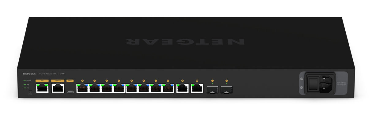 Biamp NMS-NG10GPX-AVB Managed L2/L3 Gigabit Ethernet (10/100/1000) Power over Ethernet (PoE) 1U Black