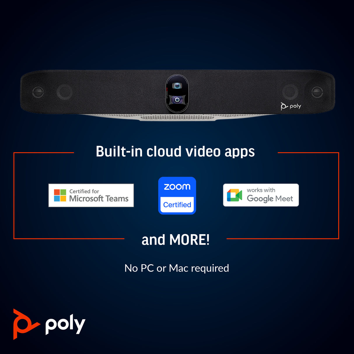 Poly Studio X70 All-In-One Video Bar with TC10 Controller Kit