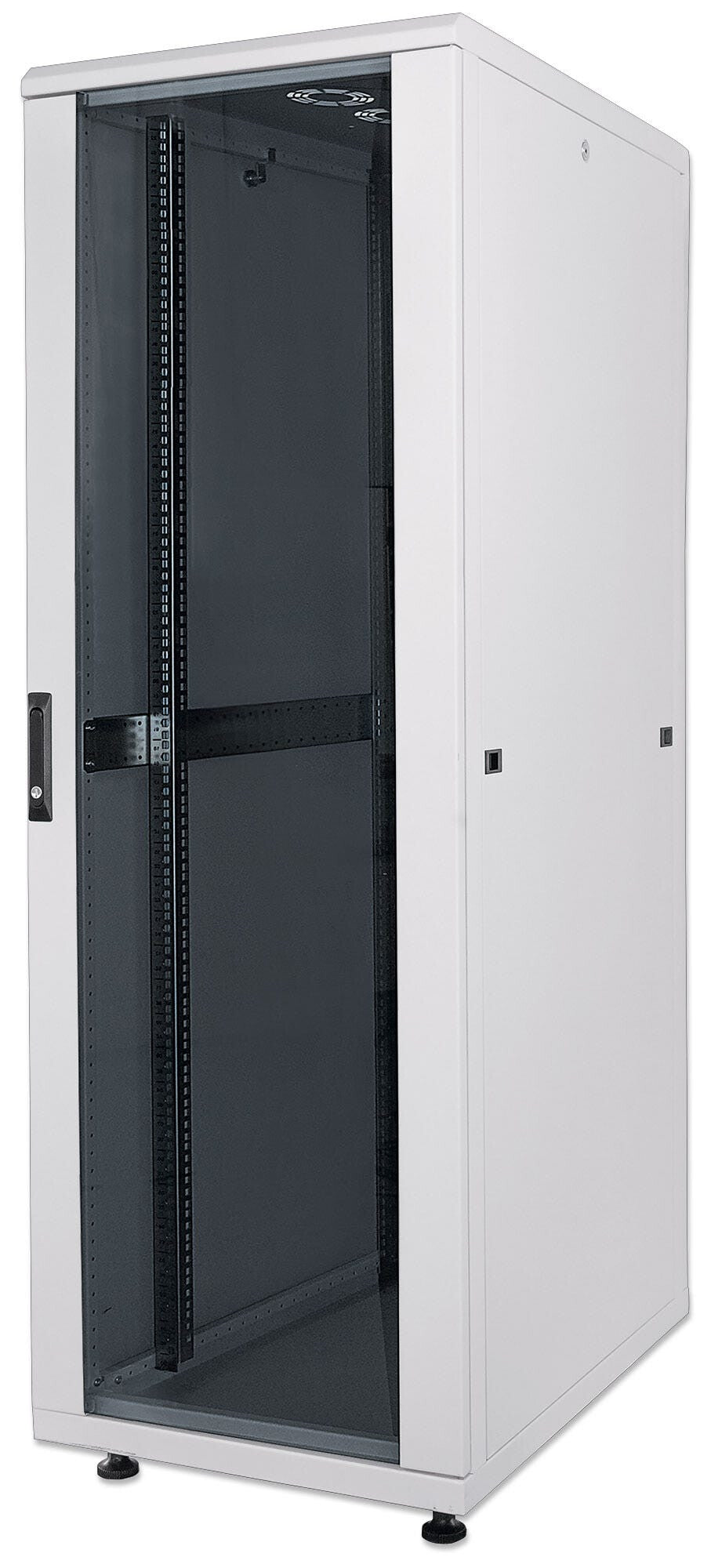 Intellinet 19" Network Cabinet - Free Standing, 32U, 600x600mm (width x depth), Grey, Assembled, Max 1500kg, Multi-Point Door Lock, One Lock Per Side Panel, Usable Depth 123 to 373mm, IP20 rated, Rack, Steel