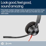Poly Blackwire 3320 Stereo Microsoft Teams Certified USB-C Headset +USB-C/A Adapter