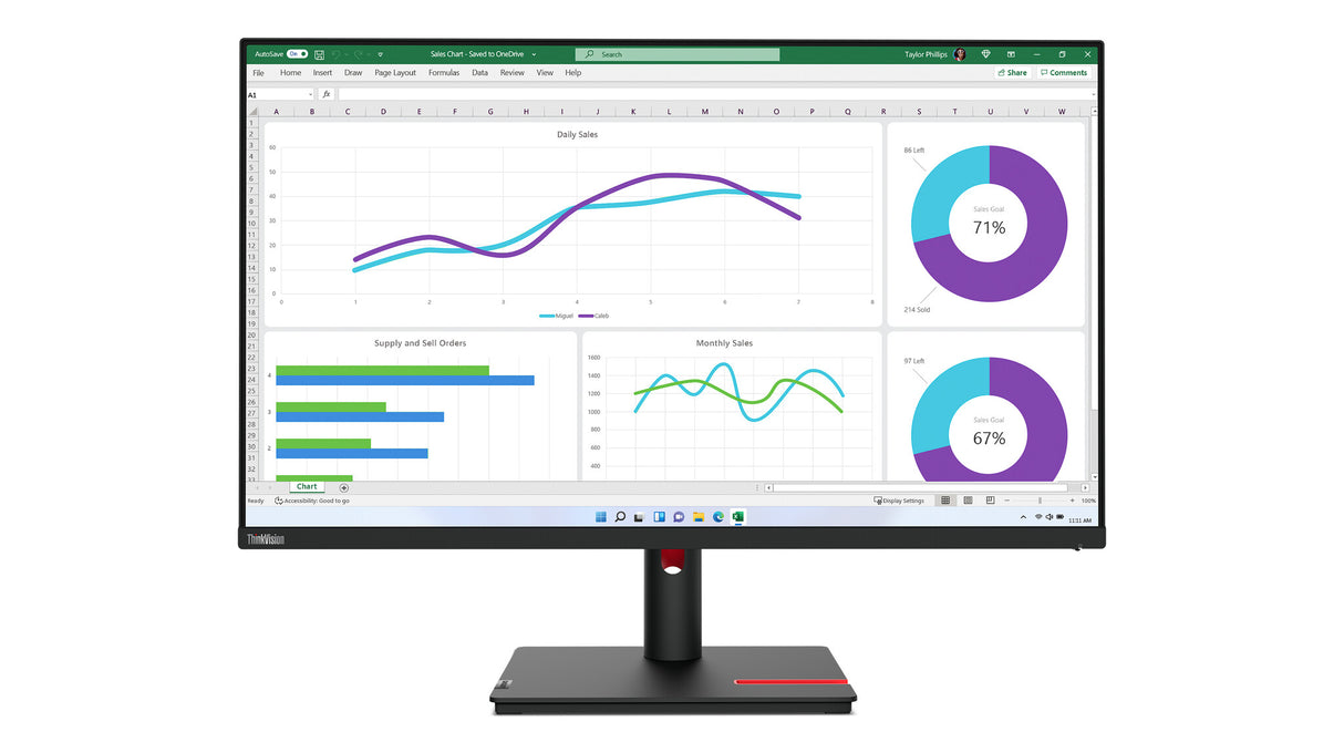 Lenovo ThinkVision T32h-30 LED display 80 cm (31.5") 2560 x 1440 pixels Quad HD Black