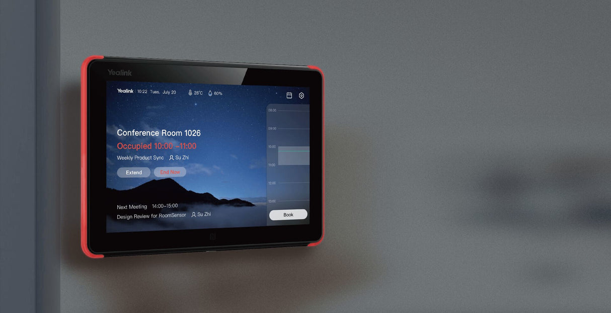 Yealink RoomPanel 20,3 cm (8") 1280 x 800 pixel LCD 802.11a, 802.11b, 802.11g, Wi-Fi 4 (802.11n), Wi-Fi 5 (802.11ac) Sort Bluetooth