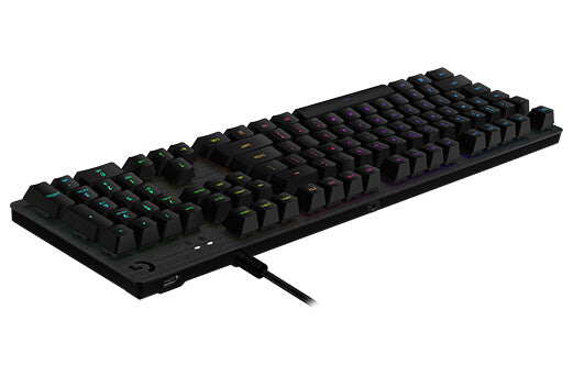 Logitech G G512 CARBON LIGHTSYNC RGB Mechanical Gaming Keyboard with GX Red switches tastatur Spil USB Nordisk Kulfiber