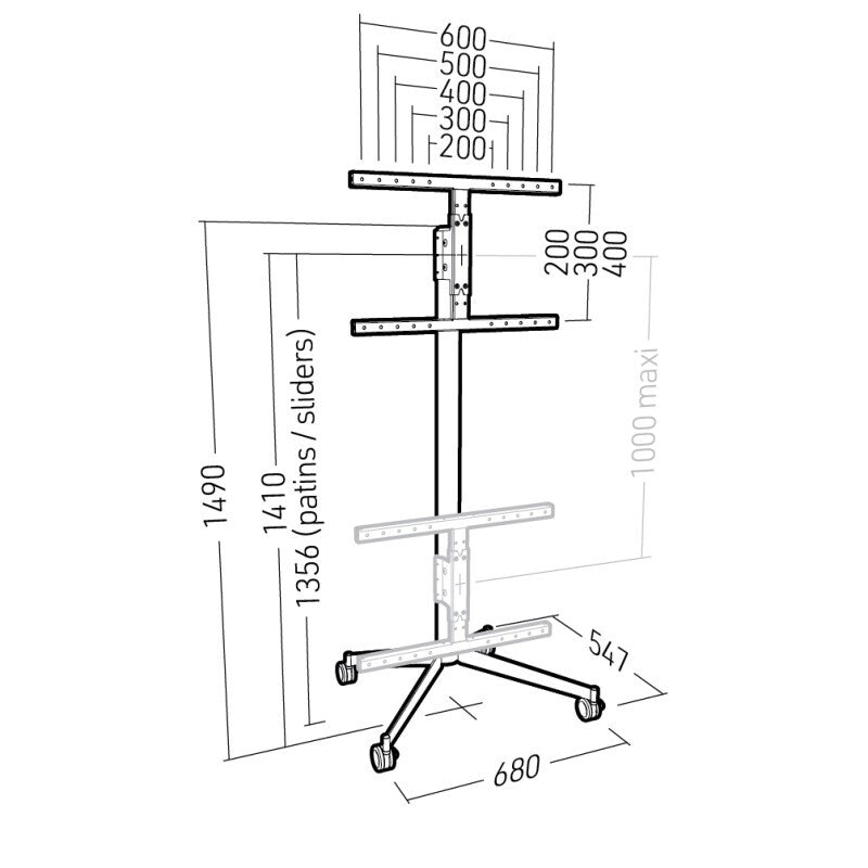 Erard KANA 1600XXL Wall mount White, Black
