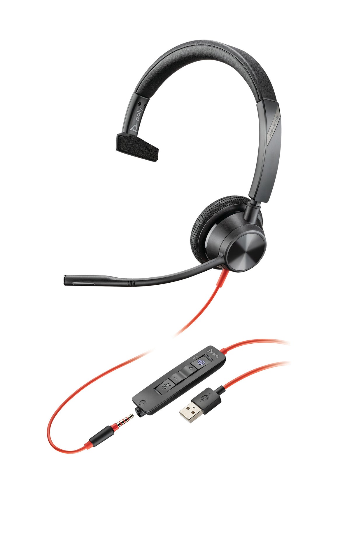 Poly Blackwire 3315 Microsoft Teams Certified USB-A Headset