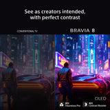 Sony BRAVIA 8 Series 65" OLED 4K HDR Display with Google TV, including 3 years PrimeSupport