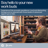 Poly Voyager Free 60+ UC Carbon Black Earbuds +BT700 USB-A Adapter +Touchscreen Charge Case