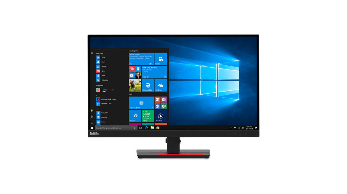 Lenovo ThinkVision T27q-20 LED display 68.6 cm (27") 2560 x 1440 pixels Quad HD LCD Black