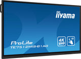 iiyama PROLITE Digital fladpaneldisplay 190,5 cm (75") Wi-Fi 400 cd/m² 4K Ultra HD Sort Berøringsskærm Indbygget processer Android 11 16/7