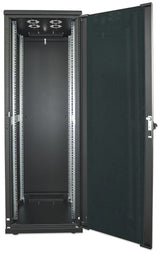 Intellinet 19" Network Cabinet - Free Standing, 42U, 800x800mm (width x depth), Black, Assembled, Max 1500kg, Multi-Point Door Lock, One Lock Per Side Panel, Usable Depth 123 to 573mm, IP20 rated, Rack, Steel