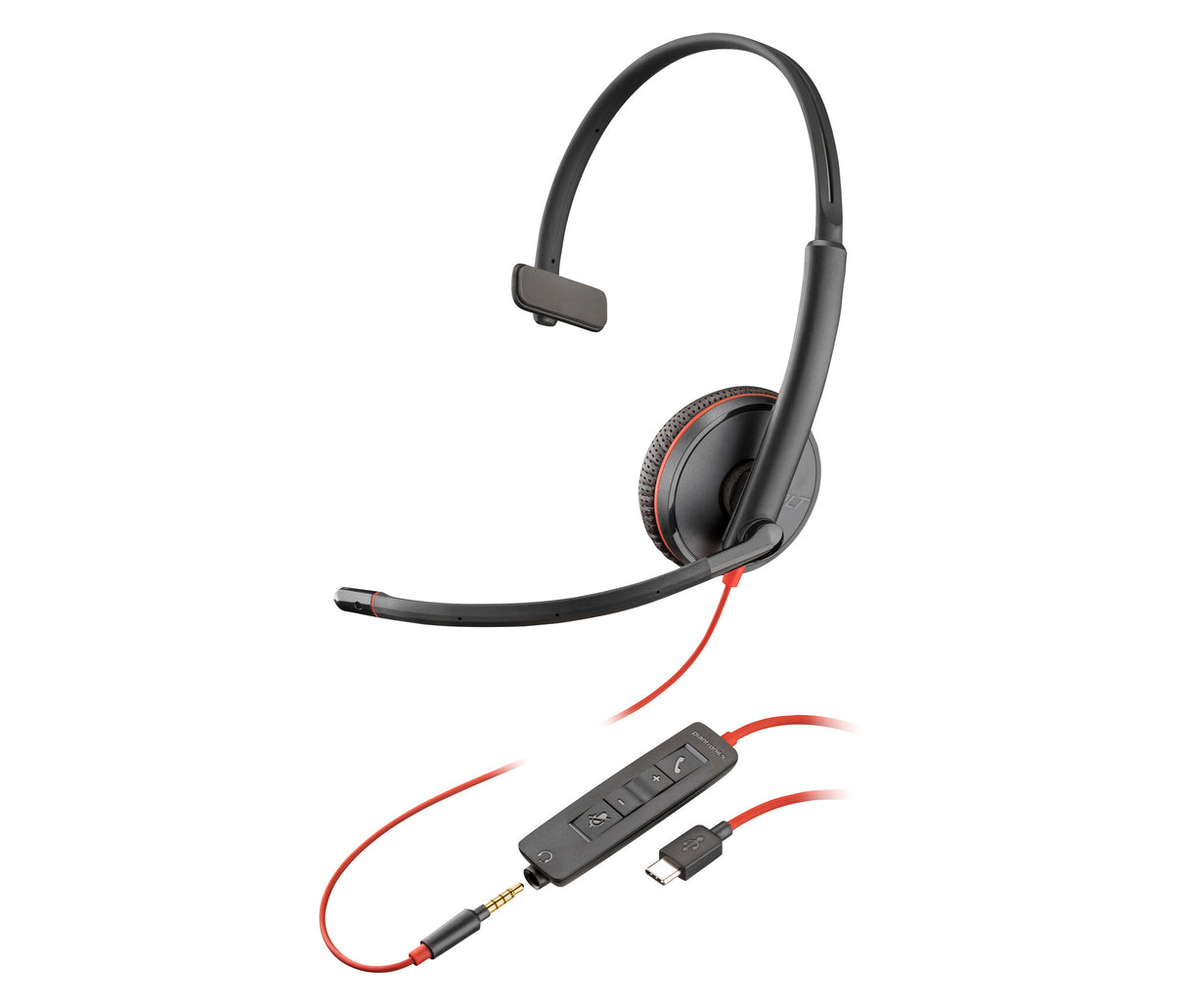 Poly Blackwire C3215 Monaural Headset +Carry Case