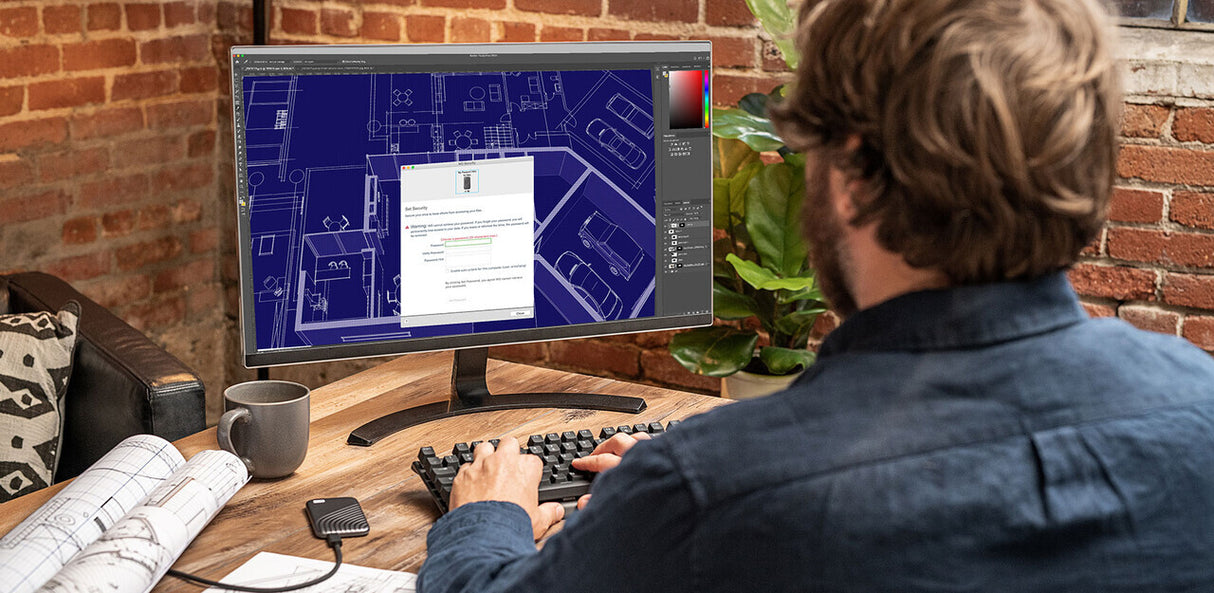 Western Digital 4TB, USB 3.2 Gen 2 Type-C - Portebel HDD