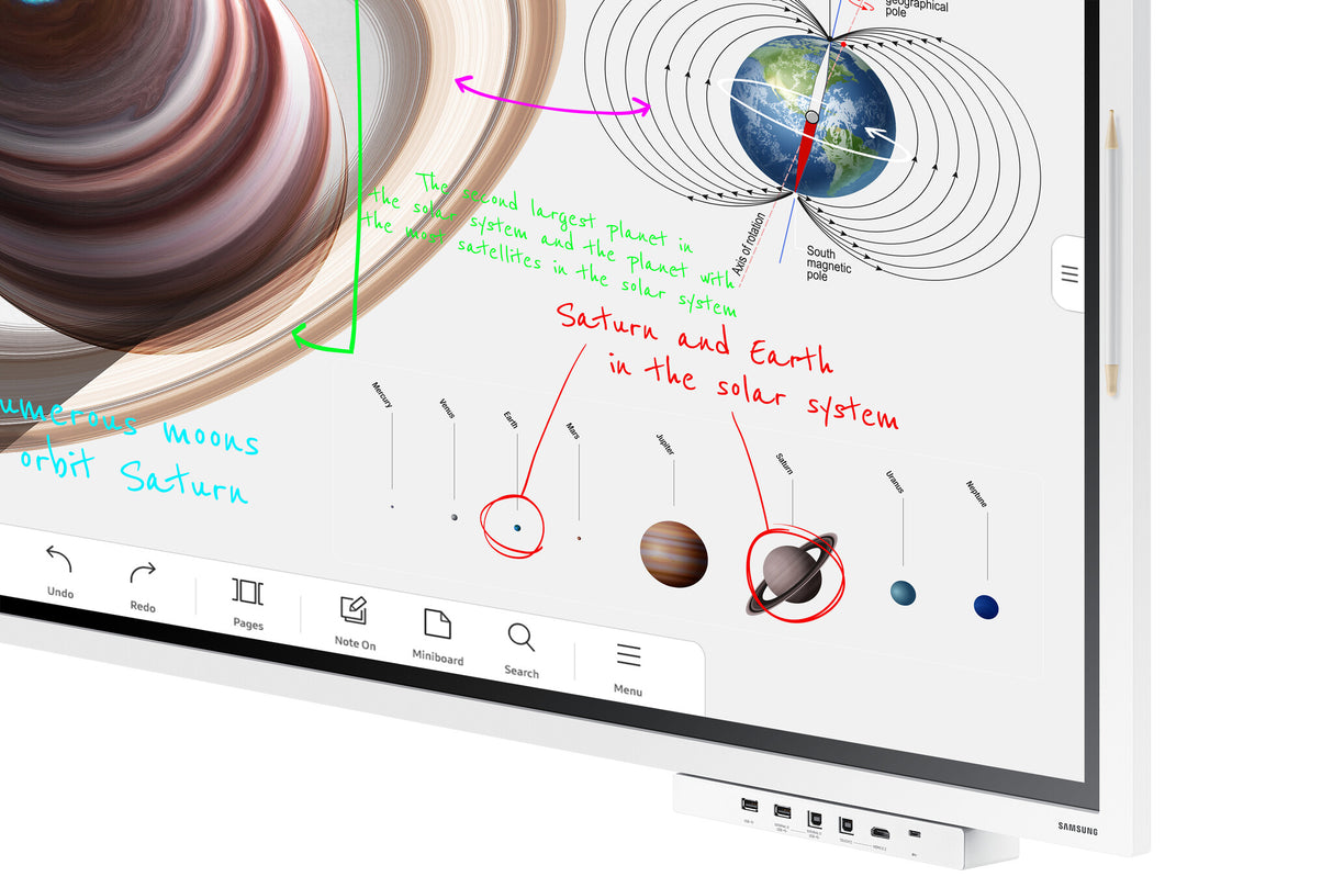 Samsung WM55B interactive whiteboard 139.7 cm (55") 3840 x 2160 pixels Touchscreen Grey, White