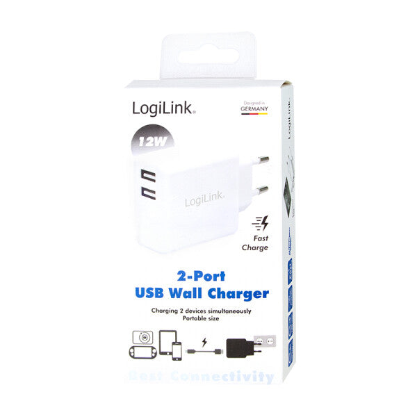 LogiLink PA0210W mobile device charger Smartphone, Tablet White AC Indoor