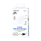 LogiLink PA0210W mobile device charger Smartphone, Tablet White AC Indoor