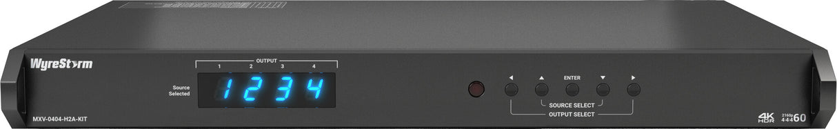 WyreStorm MXV-0404-H2A-KIT AV forlænger AV sender & modtager Sort