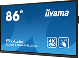 iiyama TE8612MIS-B2AG skilte display Digital A-tavle 2,18 m (86") LED Wi-Fi 400 cd/m² 4K Ultra HD Sort Berøringsskærm Indbygget processer Android 24/7