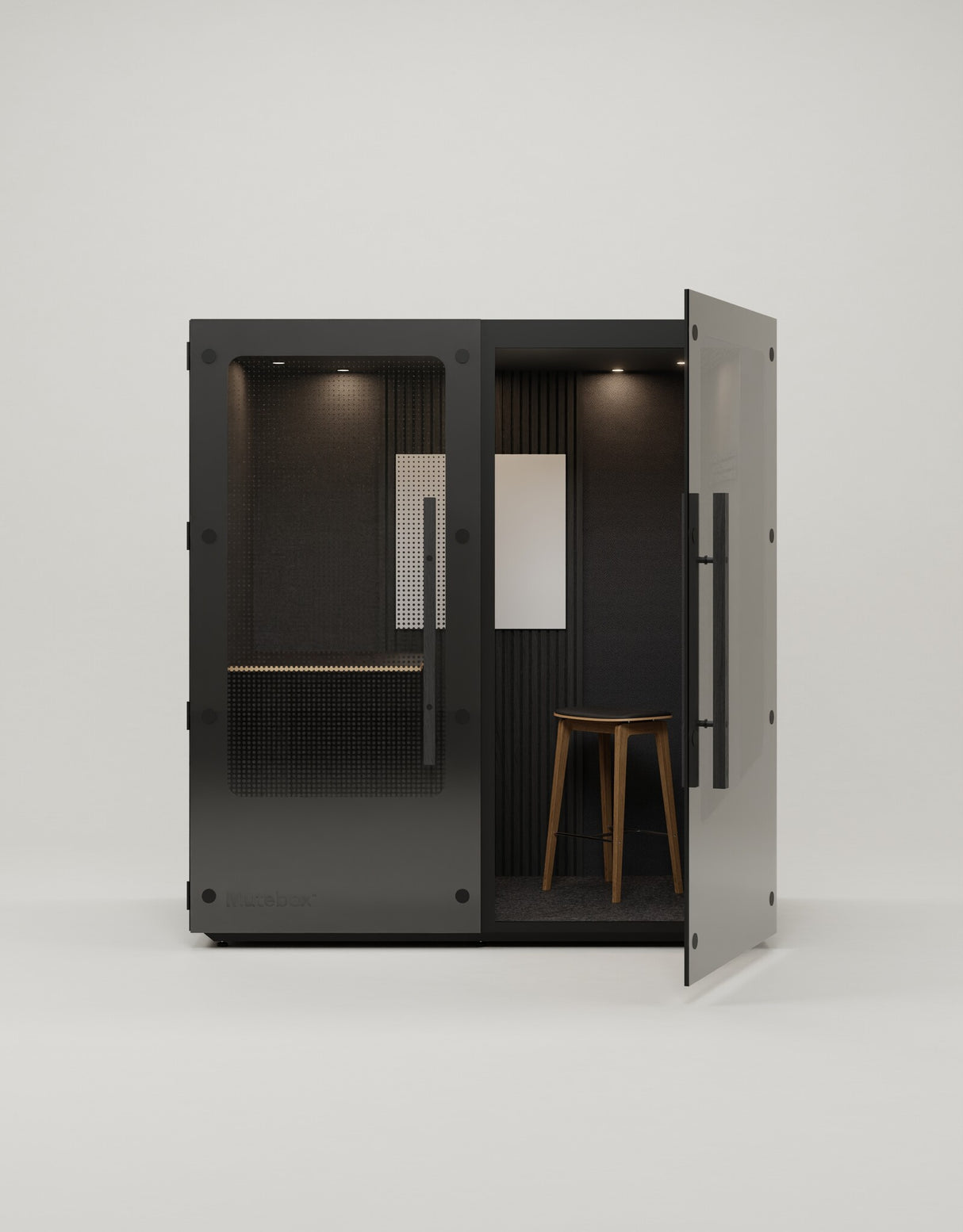 Mutebox Work Sort dør / Black Oak