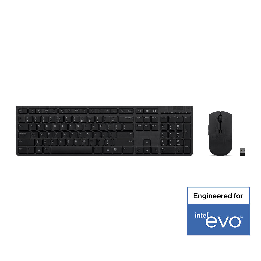 Lenovo 4X31K03940 keyboard Mouse included RF Wireless + Bluetooth Danish Black