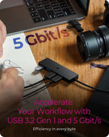ICY BOX Usb 3.2 Gen 1 (3.1 Gen 1) Type-A + Type-C 5000 Mbit/S Black
