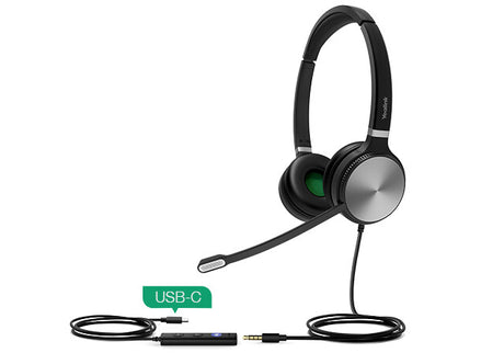 Yealink UH36 Headset Wired Head-band Calls/Music USB Type-C Black, Silver
